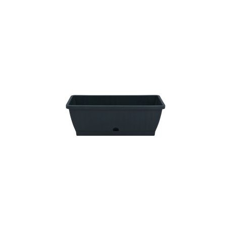 Maceta rectangular 50 cm c/plato verde