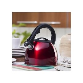 Tetera silbante acero rojo 2.5 litros