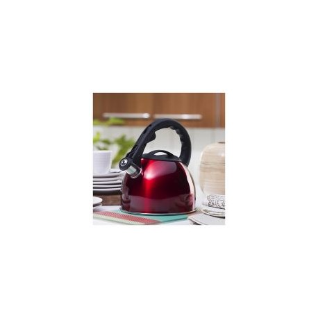 Tetera silbante acero rojo 2.5 litros