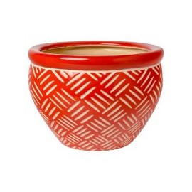 Maceta étnico rojo 23x16