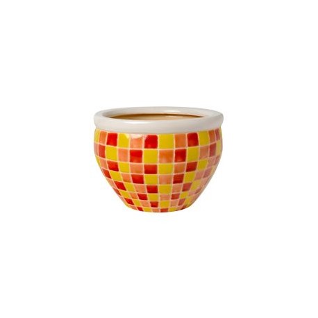 Maceta mosaico amarillo 30x21