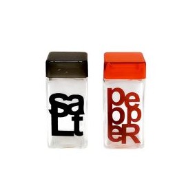 Jgo salero+pimentero rojo/negro
