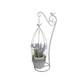 Portamaceta de metal colgante con base