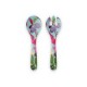 Set 2 cubiertos melamina flor aqua Fantasy Garden