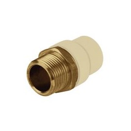 Adaptador macho cpvc de 3/4" rosca metalica,  para uso de agua caliente y fria.
