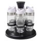 Set de especieros vidrio 6 piezas c/rack