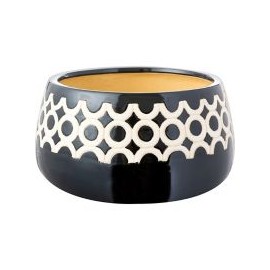 Maceta masai blanco y negro 31x21cm