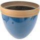 Maceta plástico glaseado azul 36x33 cm