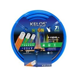 Manguera kelos color azul neon 1/2" 15m 4 capas
