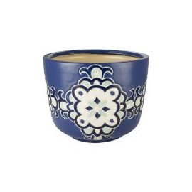 Maceta Valencia, color azul, medida 27x20 cm