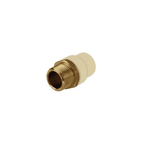 Adaptador macho cpvc de 1/2" rosca metalica, para uso de conduccion de agua caliente y fria.