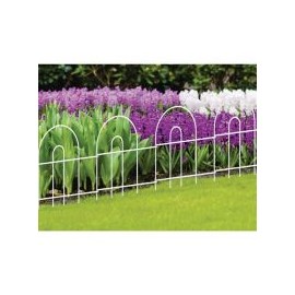 Cerca curva metálica grande blanca 61 x 225 cm