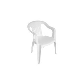 Silla de plástico blanco