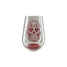 Juego 2 vasos calavera rojo