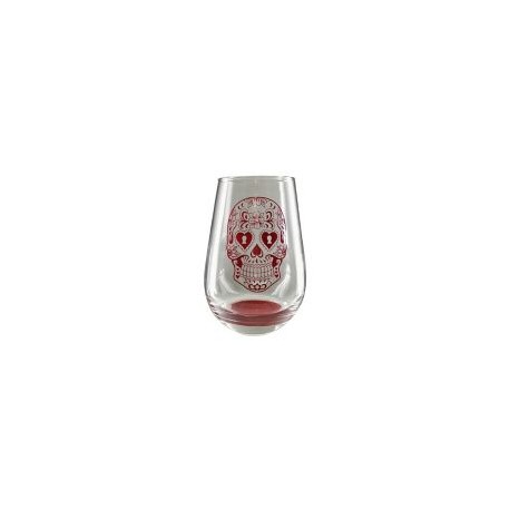 Juego 2 vasos calavera rojo