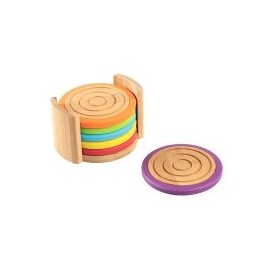 Portavasos redondos c/silicón set 6 pzas