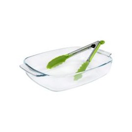 Set Refractario de Vidrio con Pinza Cocina