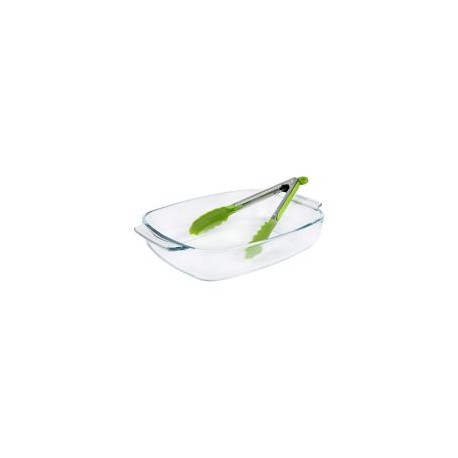 Set Refractario de Vidrio con Pinza Cocina