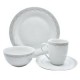 Vajilla porcelana 16 piezas gris