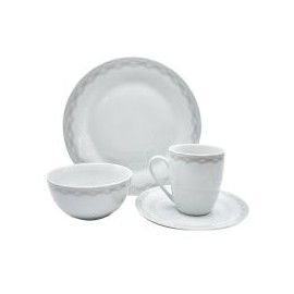 Vajilla porcelana 16 piezas gris