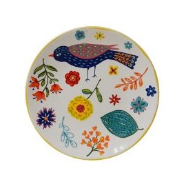 Plato Postre 15Cm Pajaro Flore
