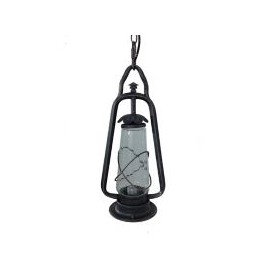 Colgante farol metal vidrio E26 café