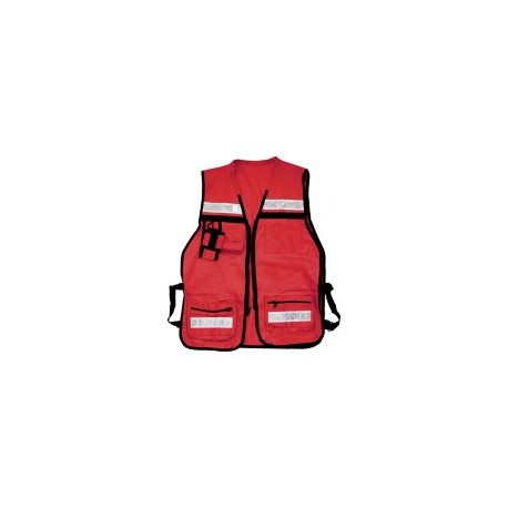 Chaleco Tipo Brigadista Rojo Con Cinta Reflejante