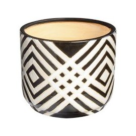 Maceta dinka blanco y negro 27x23cm