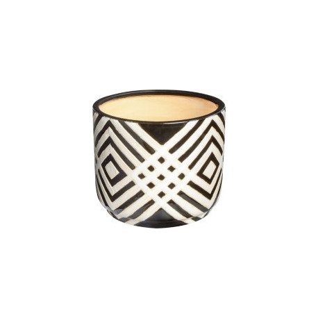 Maceta dinka blanco y negro 27x23cm