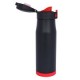 Termo plástico 500ml negro/rojo