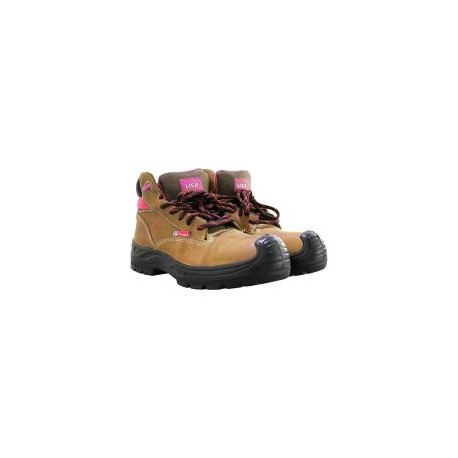Bota  de seguridad con casco poliamida inyeccion directa al corte color miel marca LICA 24