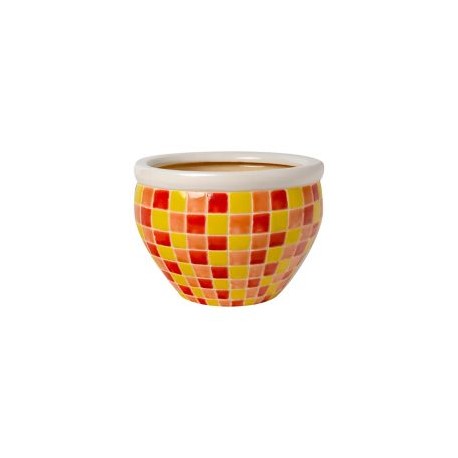 Maceta mosaico amarillo 23x16