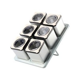 Set de especieros c/imán de metal cúbicos