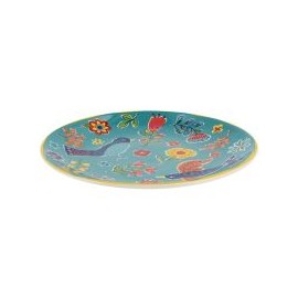 Plato 22Cm Pajaro Flores Azul