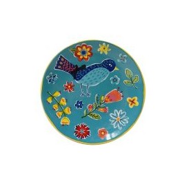 Plato Postre 15Cm Pajaro Azul