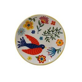 Plato Postre 15Cm Pajaro Ramas