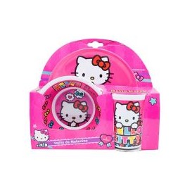 Juego 3 piezas melamina Hello Kitty