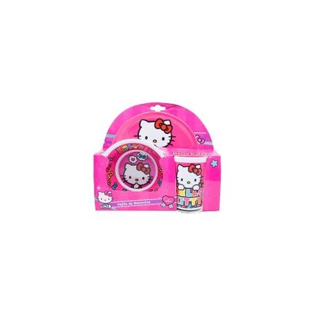Juego 3 piezas melamina Hello Kitty