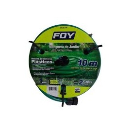 Manguera lisa 2 capas 1/2" armada c/conector plástico 10 m