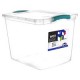 Caja organizadora traslucida de 28 lts con clip de seguridad