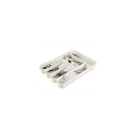 Juego de cubiertos c/organizador de plástico 58 piezas CB blanco