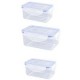 Set de contendores de clip 3 piezas 500 ml plástico