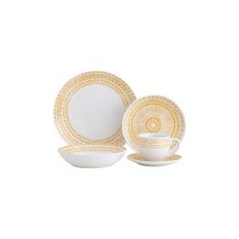 Juego de  vajilla 20 piezas Mandala amarillo