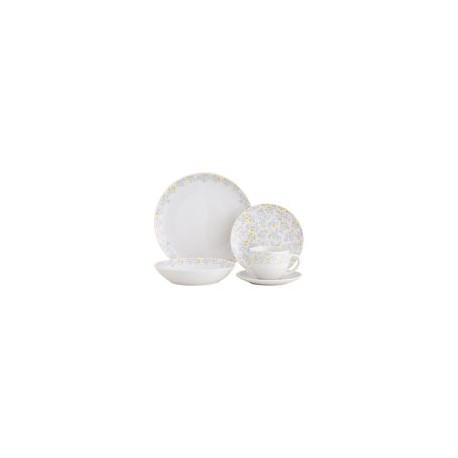 Juego de  vajilla 20 piezas Hojas gris