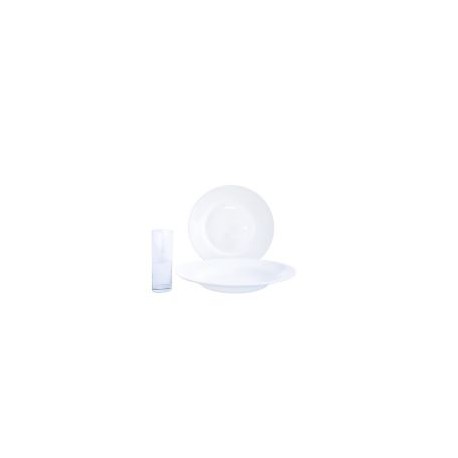 Vajilla 12 pzas españa blanca opal glass. Para 4 personas