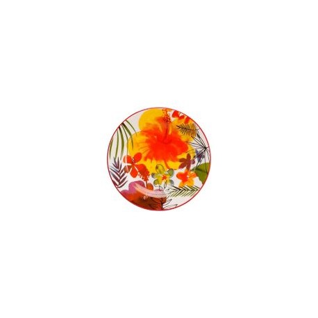 Plato cerámica flores 19cm