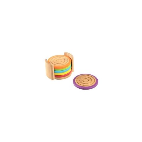 Portavasos redondos c/silicón set 6 pzas