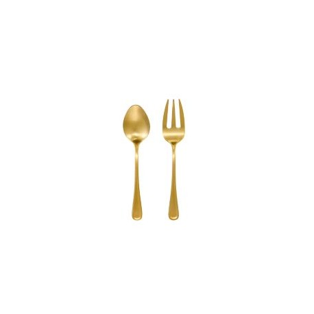 Set 2 pzs cubiertos dorados acero inoxidable