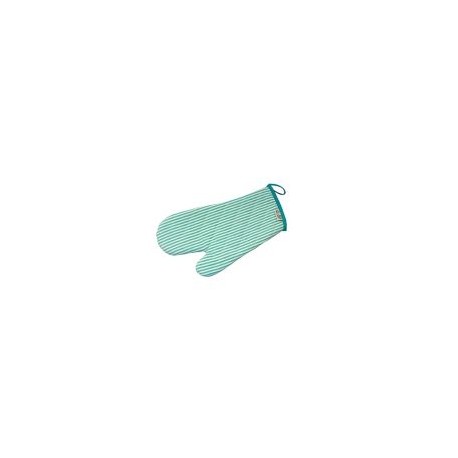 Guante 100% Algodón Rayas Blanco/Aqua