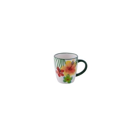 Taza cerámica flores